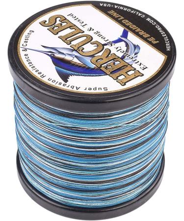 HERCULES Super Cast 8 Strands Braided Fishing Line | Salt-Water, 10-300LB Test | 109-1094 Yards | Hi-Grade Performance | Blue Camo, 30LB-0.28MM - Buy Online on GoSupps.com