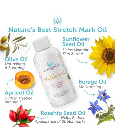 Organic Stretch Mark Oil for Pregnancy - Extra Moisturizing Belly Oil to Prevent Stretch Marks - Must-Have Pregnancy Essential | Era Organics - Buy Online on GoSupps.com