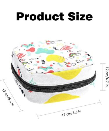 Hand Drawn Animals World-01 Period Bag | Portable Sanitary Napkin Storage Pouch for Teen Girls | Feminine Product Organizer in Multicoloured 16 - Buy Online on GoSupps.com