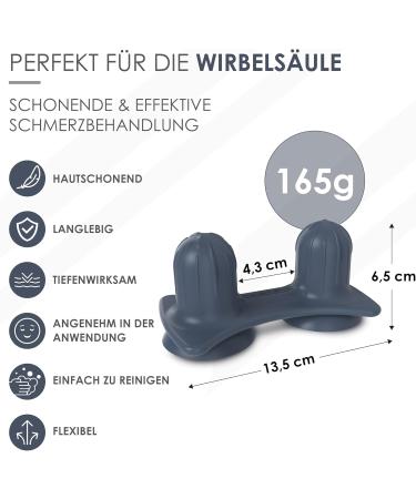 Chirogun Duo Trigger Point Presser | Suction Cup Back Massage Device for Spine Foot Neck & Sciatica Relief - Midnight Black - Buy Online on GoSupps.com