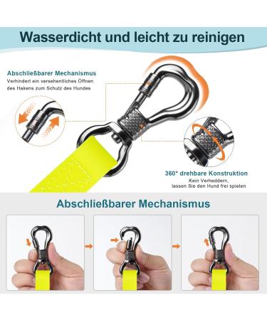 X XBen Waterproof Dog Tow Lines - 3m to 30m Rubberized Training Leashes with Lockable Carabiner | Neon Yellow for Small to Medium Dogs - Buy Online on GoSupps.com
