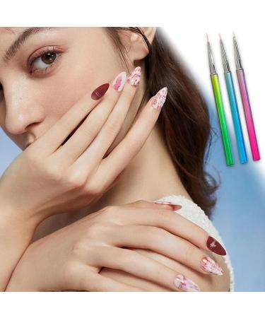 Fine Liner Nail Art Brush | Drawing Nail Art Pens - 7/9/11mm Nail Brushes for Home Use or Professional Nail Salon Nail Art Brushes Set Painting Nail Design Pen - Buy Online on GoSupps.com