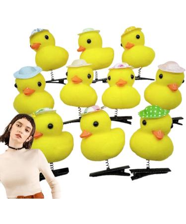 Cute Yellow Duck Hair Clips - 10 Cute Yellow Duck Hairpin Set for Girls Women Soft Animal Hair Clips Hair Pins Fun Hair Accessories for Kids Women Hat style - Buy Online on GoSupps.com