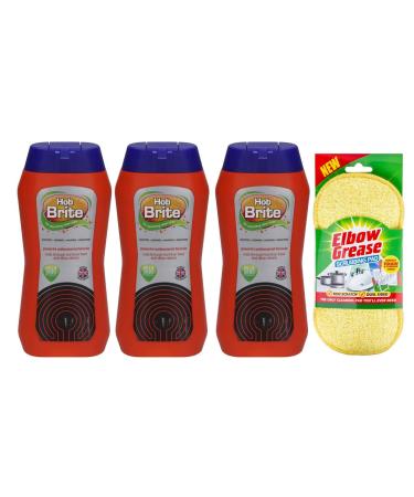 Hob Brite Hob Cleaner Cream (3X 250 Ml) Original Ceramic Electric Halogen and Induction Hob Cleaner with Scrubbing Pad