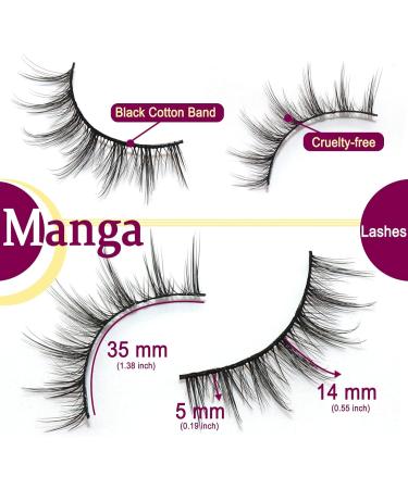 Ahrikiss Manga Lashes False Eyelashes - Manga-6D75 - 10 Pairs - Buy Online on GoSupps.com