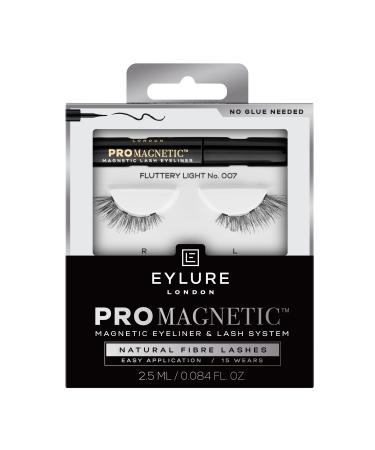 Eylure PROMAGNETIC Eyeliner & Lash Kit, Natural Fibre Lashes, No. 007, Black Fluttery Light no: 007