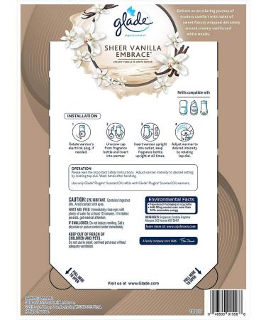 Glade PlugIns Scented Oil Warmers - Sheer Vanilla Embrace Essential Oil Infused 6.39 oz - 9 Refills | International Shipping Available - Buy Online on GoSupps.com