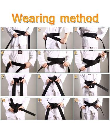 Freshday High-Grade 8.6ft Black Karate Belt for Taekwondo & Judo - Soft Fabric - Buy Online on GoSupps.com