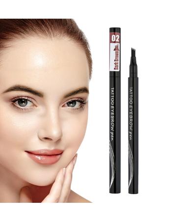 4 Tip Eye Brow Pencils - Smudge-Proof Brow Pencil with 4 Forks - Eyebrow Contouring Supplies for Working Home Traveling Dating Gathering Muflydo 2#maroon/dark brown