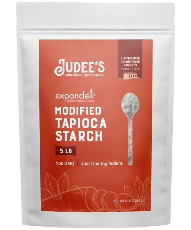 Judees Expandex Modified Tapioca Starch 5 lb - 100% Non-GMO, Gluten-Free & Nut-Free - USA Packaged - Thickens and Enhances Texture - Great for Making Tortillas, Bread, and Bagels 5 Pound (Pack of 1)