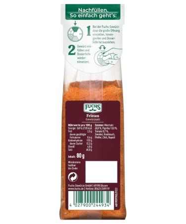 Fuchs French Fries Seasoning Salt 80g - Colorful Seasoning for Perfect Fries - Refill Bag - International Shipping Available - Buy Online on GoSupps.com