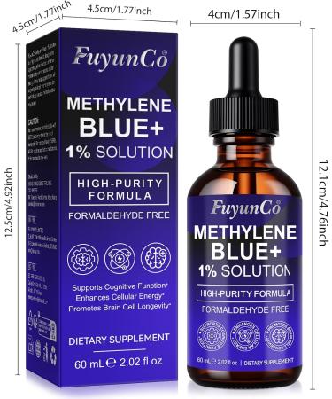 Methylene Blue Drops Methylene Blue Pharmaceutical Grade, 1% Solution Supplement for Humans Brain Health, Focus & Cognitive Support, No Formaldehyde, 60ml (2.02FL.OZ) - Buy Online on GoSupps.com