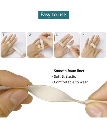 Jrery-KEY Finger Buddy Wraps 10 PCS | Reusable Finger Straps for Broken Finger/Arthritis | Beige, Padded | Pinky, Ring, Index, Middle Fingers - Buy Online on GoSupps.com