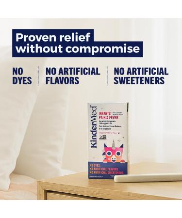 KinderMed Infants' Pain & Fever Medicine No Dyes No Artificial Flavors No Artificial Sweeteners Vegan Non-GMO Gluten Free Organic Cherry Flavor Two Pack 2 x 2 fl. oz - Buy Online on GoSupps.com