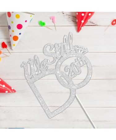 Tenhaisi Silver We Still Do 20th Cake Topper - 20th Vow Renewal - 20th Wedding Anniversary / 20 Years Anniversary Party Decoration - Buy Online on GoSupps.com