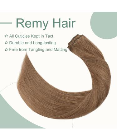 Clip in Hair Extensions Real Human Hair 8 Pieces Hair Extensions Clip in 20" Clip in Hair Extension Human Hair 70g Human Hair Extensions (Thin Weft) #12 Golden Brown - Buy Online on GoSupps.com