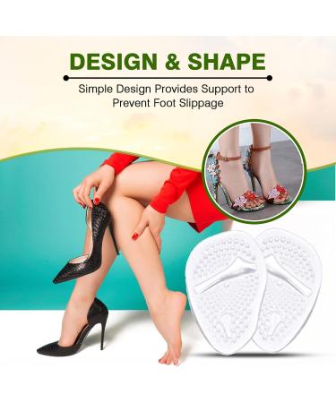 MountainAir Metatarsal Pads - 4 Pairs Anti-Slip Foot Cushions for Men & Women - Pain Relief Shoe Inserts - Transparent High Heel Pads - Buy Online on GoSupps.com