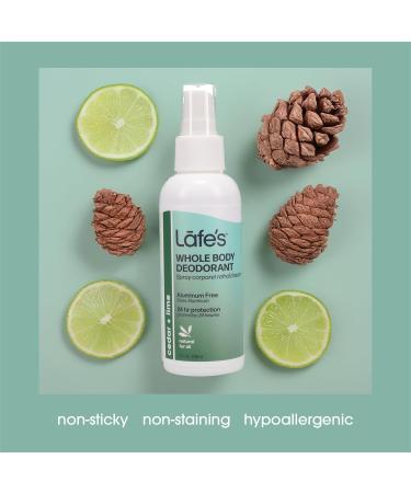 Lafe's Natural Deodorant | 4 Ounce Whole Body Non-Aerosol Deodorant Spray | Aluminum Paraben & Baking Soda Free | Cedar & Lime - Buy Online on GoSupps.com