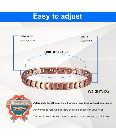 99% Pure Copper Adjustable Anklet Bracelet for Women - Double Row Magnets Copper Jewelry Gift - Buy Online on GoSupps.com