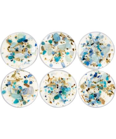 Throat Chakra Candle Set | New Moon Beginnings | Aromatherapy Tealights | Dried Flowers Herbs & Crystals | International Shipping Available - Buy Online on GoSupps.com