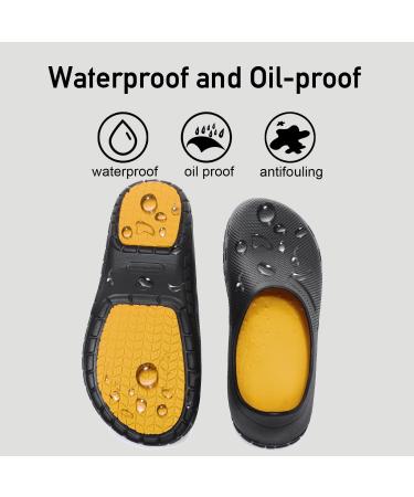 JSWEI Men's Chef Shoes - Non-Slip, Oil & Water Resistant Professional Footwear for Kitchen, Garden, and Construction - Size 10.5 Black - Buy Online on GoSupps.com
