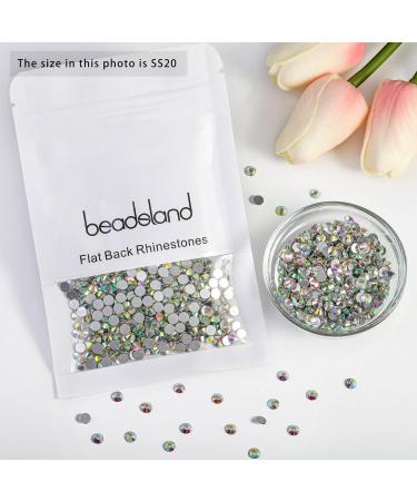 Beadsland 1440 Flat Back Rhinestones - Crystal White Nail Gems SS20 (4.6-4.8mm) for Nail Art - Buy Online on GoSupps.com