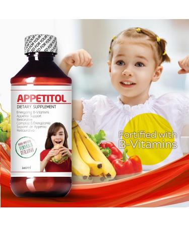 Appetitol Appetite-Weight Gain | Natural Stimulant for Underweight Children | Fortified with Vitamins and Minerals | 8 Fl Oz - Buy Online on GoSupps.com