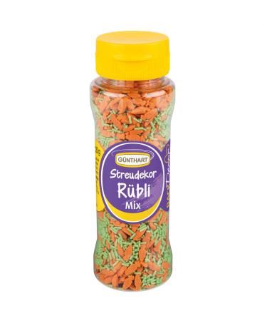 G nthart BackDecor 120 gr R bli Mix sprinkles in a practical tin with orange carrots and green sprinkles 1 pack (120 gr)
