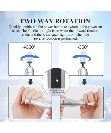 TOUCHBeauty Electric Nail Files 8 in 1 Electric Nail Drill 5 Adjustable Speeds 30000 RPM 8 Drill Bits Professional Electric Manicure & Pedicure Kit for Acrylic Nails Gel DIY Salon Manicure Set Silver - Buy Online on GoSupps.com