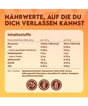 Buy Wfn Approved Isowhey Chocolate 1kg - Lactose-Free Protein Powder CFM Whey Isolate 33 Portions - Made in Germany - Buy Online on GoSupps.com