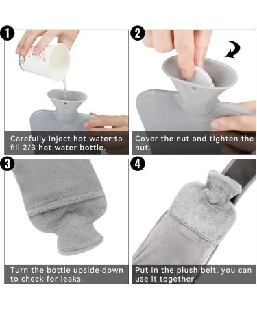 Heat Bottle 1.2L - 3 in 1 Rubber Heat Belt for Pain Relief | Ideal for Children Adults & Seniors - Gray - Buy Online on GoSupps.com