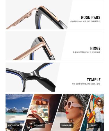 Buy SERONI Cat Eye Blue Light Blocking Glasses for Women & Men | TR90 Metal Temples | Anti-UV | Stylish Leopard Design - 54mm - Buy Online on GoSupps.com