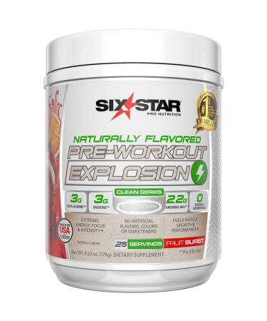 Six Star Naturally Flavored Pre-Workout Explosion Fruit Burst 6.22 oz (176 g)