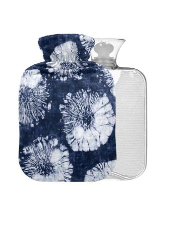 Tie-Dye Hot Water Bottle BPA Free with Cover 2L Large Hot Water Bag for Cramp Pain Relief