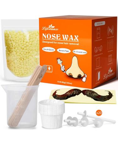 Lifestance Nose Wax Kit- Nose Waxing Kit for Men with 80g Nose Wax-Quick Easy Painless Nose Hair Wax Kit (15-20 Times Usage )