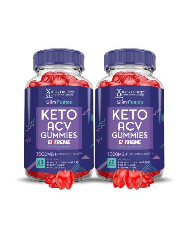 (2 Pack) Slim Fusion Keto ACV Gummies Extreme 2000MG Advanced Slimfusion Keto Gummies Apple Cider Vinegar Formulated with Pomegranate Beet Juice Powder B12 Vegan Non GMO 120 Gummys