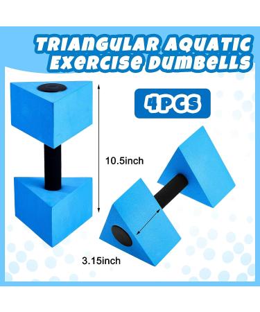 4 Pcs Triangular Aquatic Exercise Dumbbells Set - Blue EVA Foam Water Weights for Pool Exercise - Resistant Water Aerobics Equipment - Buy Online on GoSupps.com