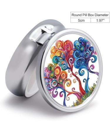 Travel Pill Box - 3 Compartment Portable Organizer with Three Trees Design | Compact Medicine Case for Purse & Pocket - Buy Online on GoSupps.com