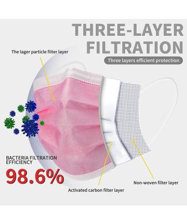 100 Pcs Multicolor Adult Face Masks - 3 Layers Filter, Non-Woven Disposable Masks - Anti Dust, Breathable Design with Ear Loops - Pack of 100 - Buy Online on GoSupps.com