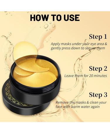 Snail Hydrogel Eye Patch - 24K Gold Serum Mask for Dark Circles Fine Lines & Puffy Eyes | Hydrating Under Eye Treatment - Buy Online on GoSupps.com