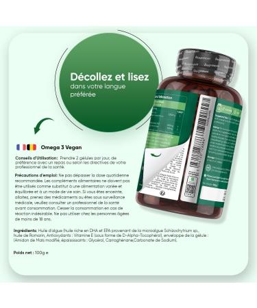 Omega 3 Vegan Huile d'Algues en Gelules 2000mg Omega 3 Dha Epa 90 G lules Molles Alternatives Vegan l'Huile de Poisson (Fish Oil) et Huile de Krill sans OGM sans Gluten sans Lactose - Buy Online on GoSupps.com