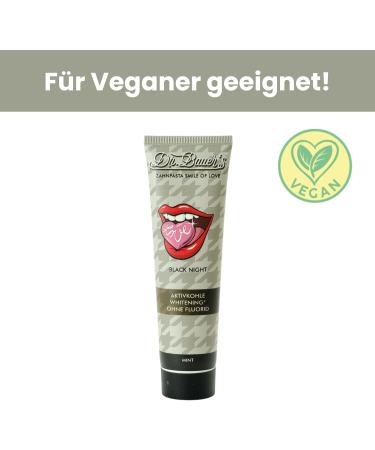  Dr. Bauer's Dr. Bauer's Smile of Love Black Night Toothpaste Fluoride Free with Activated Charcoal and Mint for Gentle Teeth Whitening - 6 Pack - 90ml - Buy Online on GoSupps.com