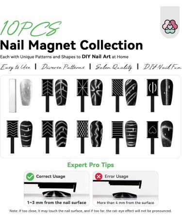 SAVILAND Silvery Cat Eye Gel Polish with 10PCS Magnet: 15ML Cats Eye Gel Nail Polish with Strong Nail Magnet Vitamin E Castor Oil Magnetic Gel Heart Line Diverse Cat Eye - Buy Online on GoSupps.com