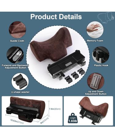 Rokehr Car Seat Neck Pillow - Adjustable Memory Foam Headrest for Comfortable Driving - Brown - Buy Online on GoSupps.com