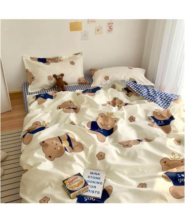 Bedding Set Flat Bed Sheet Duvet Cover Twin Full Queen - Bed Linen Boy Girl Bedding Sets Flower Cherry Soft (B 1.8x2.2m 4pcs) - Buy Online on GoSupps.com