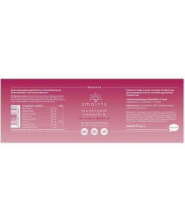 Smaints Mushroom Smoothie Powder - Organic Balance Fruit Powder with Reishi Maitake Rhodiola Maca & Shatavari for Optimal Health | International Shipping - Buy Online on GoSupps.com
