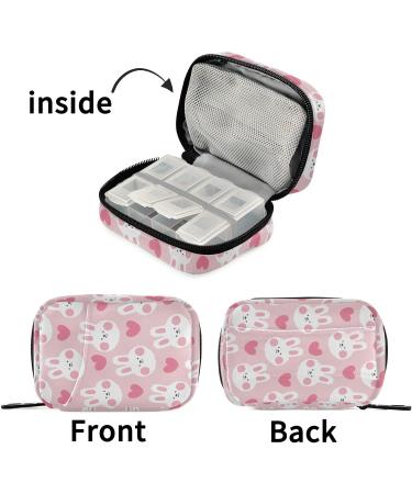 Kawaii Rabbit & Heart Weekly Pill Organizer | 8-Day Vitamin Travel Case - International Shipping Available - Buy Online on GoSupps.com