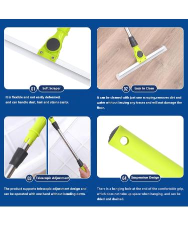 Silicone Broom with 51 Long Handle Silicone Brooms for Floor Cleaning Silicone Brooms for Floor Cleaning for Smooth Floors Rugs Windows - Buy Online on GoSupps.com