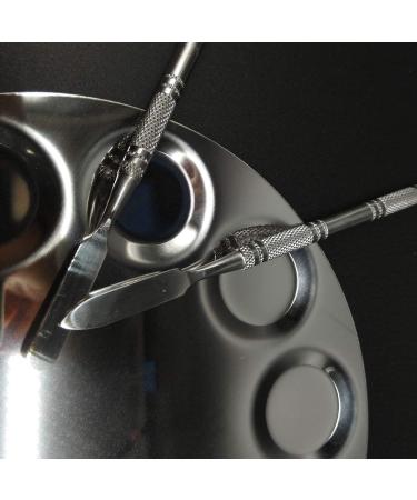 TIHOOD Stainless Steel Makeup Palette Set - 2PCS 5-well/3-well with Spatula, Ideal for Mixing Foundation, Nail-art, and Cosmetics - 6''x4'' Silver - Buy Online on GoSupps.com