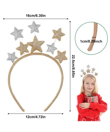 Xcozu Christmas Stars Hair Ties & Headbands for Women | Glitter Silver & Gold Hair Accessories for Parties & Festivals - Buy Online on GoSupps.com